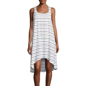 Blue White Twist Back Dress